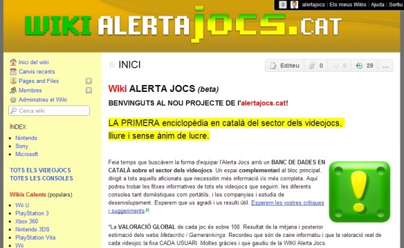 WIKI Alerta Jocs videojocs